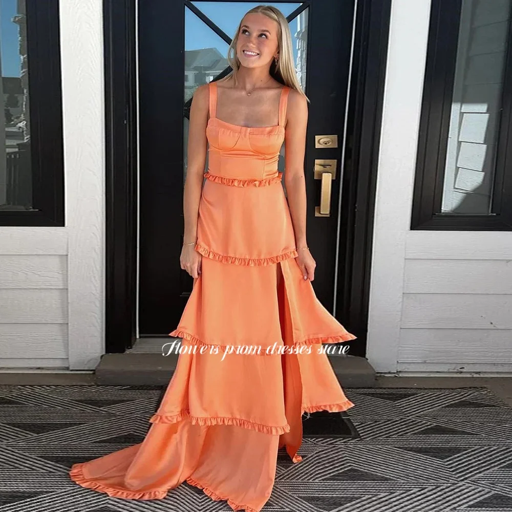 Flowers Straps Evening Dress with Ruffles Square Neck Party Dress A Line Prom Dress for Princess فساتين مناسبة رسمية Customized
Flowers Straps Evening Dress with Ruffles Square Neck Party Dress A Line Prom Dress for Princess فساتين مناسبة رسمية Customized