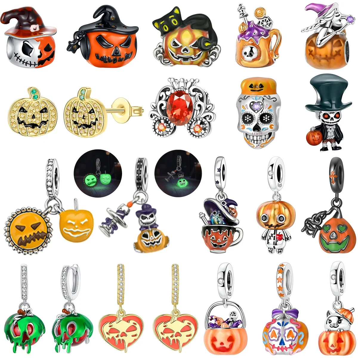 Original 925 Sterling Silver Charms Noctilucent Pumpkin Beads Earrings Pendant Bracelets Necklaces Womens DIY Jewelry Gift
Original 925 Sterling Silver Charms Noctilucent Pumpkin Beads Earrings Pendant Bracelets Necklaces Womens DIY Jewelry Gift