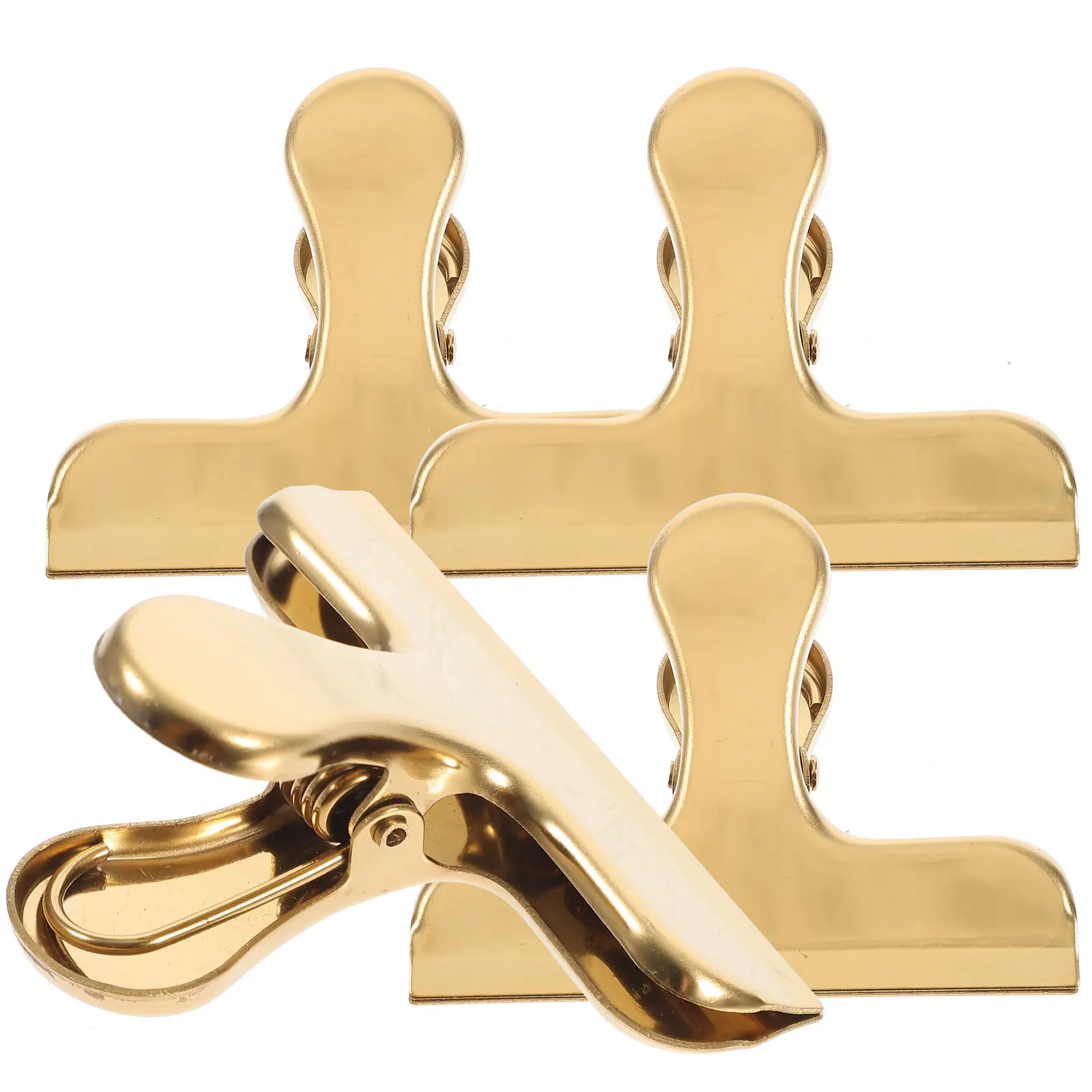 4 Pcs Golden Stainless Steel Snack Clips Sealing Food Bags Home Storage Reusable Fresh Clamps Plastic Paper Bags Sealer
4 Pcs Golden Stainless Steel Snack Clips Sealing Food Bags Home Storage Reusable Fresh Clamps Plastic Paper Bags Sealer