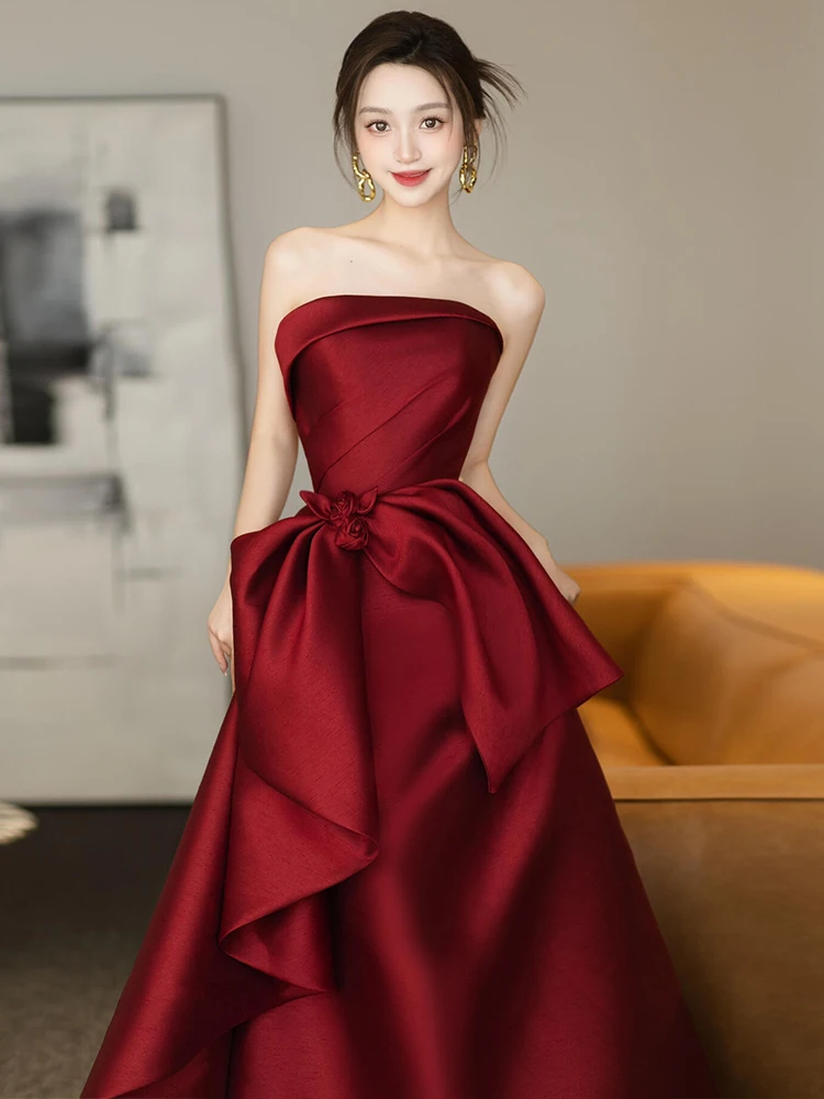 Ele Red Wedding Dr New 2026 Bridal Gown with Sa Chinese Sle Svel Floor Length for Engagement Par
Ele Red Wedding Dr New 2026 Bridal Gown with Sa Chinese Sle Svel Floor Length for Engagement Par