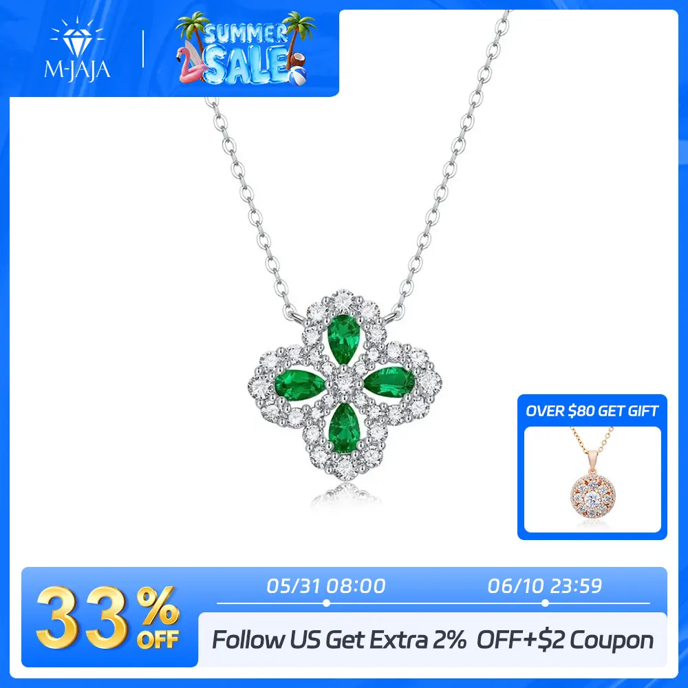 M-JAJA 0.3ct Emerald Four-leaf Clover Pendant Necklace Women S925 Sterling Silver Moissanite Chain 18K Gold Plated Fine Jewelry
M-JAJA 0.3ct Emerald Four-leaf Clover Pendant Necklace Women S925 Sterling Silver Moissanite Chain 18K Gold Plated Fine Jewelry