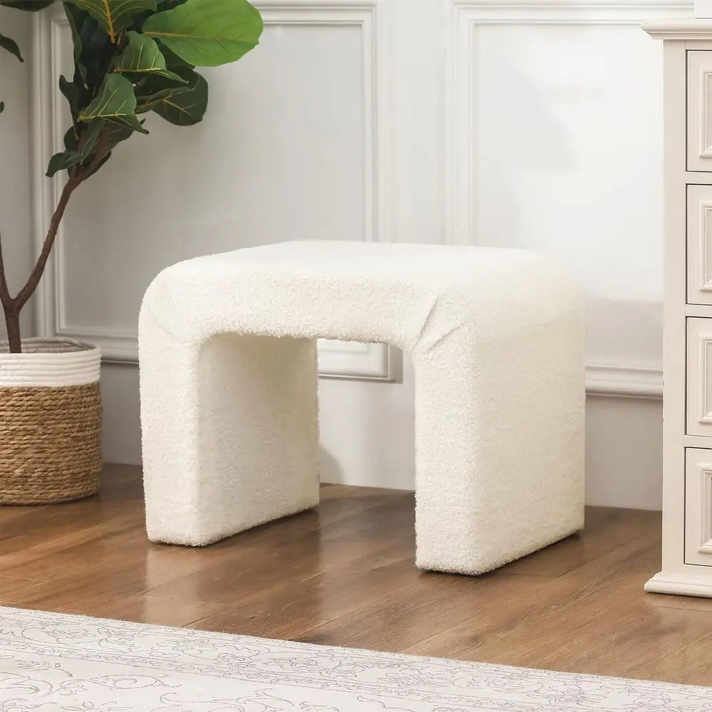 24 Arched Upholstered Vanity Stool for Makeup Room, Small Footrest or Entryway, Living and Bedroom Spaces, White
24 Arched Upholstered Vanity Stool for Makeup Room, Small Footrest or Entryway, Living and Bedroom Spaces, White