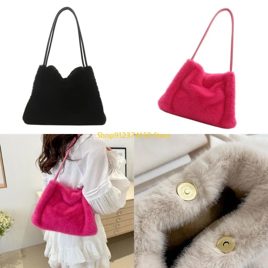 G5AE Winter Thick Furry Shoulder Bag Fuzzy Plush Bucket Purse Solid Color Large Capacity Underarm Handbag for Women Commuters
G5AE Winter Thick Furry Shoulder Bag Fuzzy Plush Bucket Purse Solid Color Large Capacity Underarm Handbag for Women Commuters