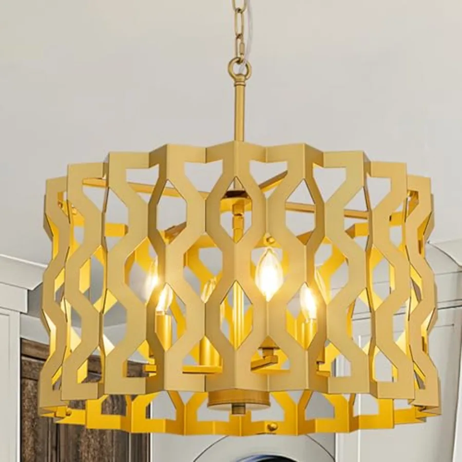 Modern Farmhouse Gold Geometric ChandelierIndustrial 4-Light Metal Pendant Ceiling Light Fixture Open Cage Hanging Lamp for Din
Modern Farmhouse Gold Geometric ChandelierIndustrial 4-Light Metal Pendant Ceiling Light Fixture Open Cage Hanging Lamp for Din