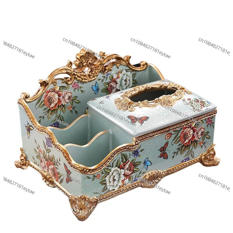 European Style Multi-Functional Decorative Resin Tissue Box, American Remote-Controlled Storage Box
European Style Multi-Functional Decorative Resin Tissue Box, American Remote-Controlled Storage Box