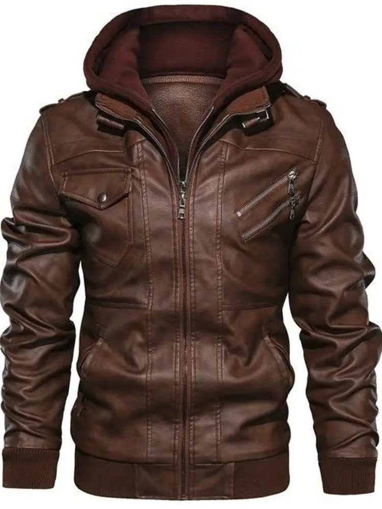 Retro American Biker Sle Hooded Leather Jaet Men's Slim Fit Casual Faion Outerwear Polyester Fiber Warm Long Sve Zipper
Retro American Biker Sle Hooded Leather Jaet Men's Slim Fit Casual Faion Outerwear Polyester Fiber Warm Long Sve Zipper