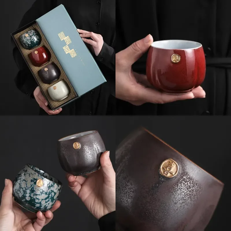 【CHIMU HOME】 Japanese Flambe Teacup Porcelain Kung Fu Set for Single Master Cup Personal Cup Gift with Logo Customization
【CHIMU HOME】 Japanese Flambe Teacup Porcelain Kung Fu Set for Single Master Cup Personal Cup Gift with Logo Customization