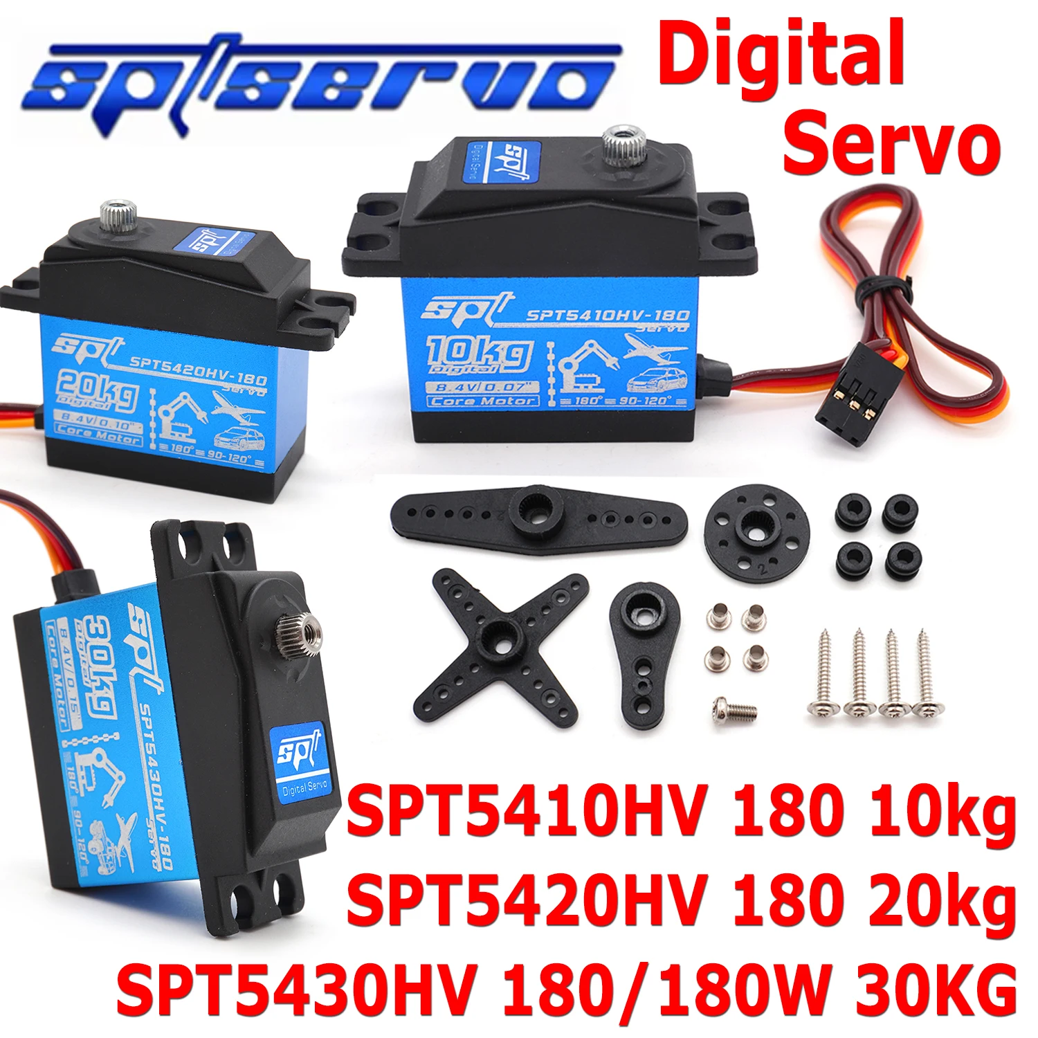 SPT Waterproof SPT5410HV/SPT5420HV/SPT5430HV Metal Gears Digital Servo 180/180W 10KG/20KG/30KG For RC Car Drift 1:8 1:10 Parts
SPT Waterproof SPT5410HV/SPT5420HV/SPT5430HV Metal Gears Digital Servo 180/180W 10KG/20KG/30KG For RC Car Drift 1:8 1:10 Parts