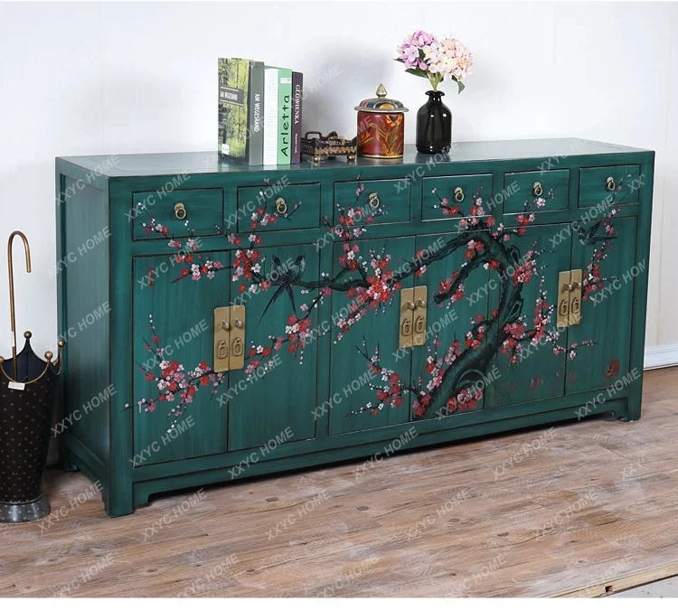 New Chinese Style Painted Furniture, Vintage Craftsmanship, Distressed Solid Wood Entryway Cabinet, Shoe Cabinet
New Chinese Style Painted Furniture, Vintage Craftsmanship, Distressed Solid Wood Entryway Cabinet, Shoe Cabinet