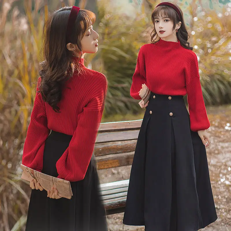 2024 Women Autumn Winter Fashion Two Piece Sets Female Solid Knitted Pullover Sweaters + High Waist Skirts Ladies Suits R630
2024 Women Autumn Winter Fashion Two Piece Sets Female Solid Knitted Pullover Sweaters + High Waist Skirts Ladies Suits R630