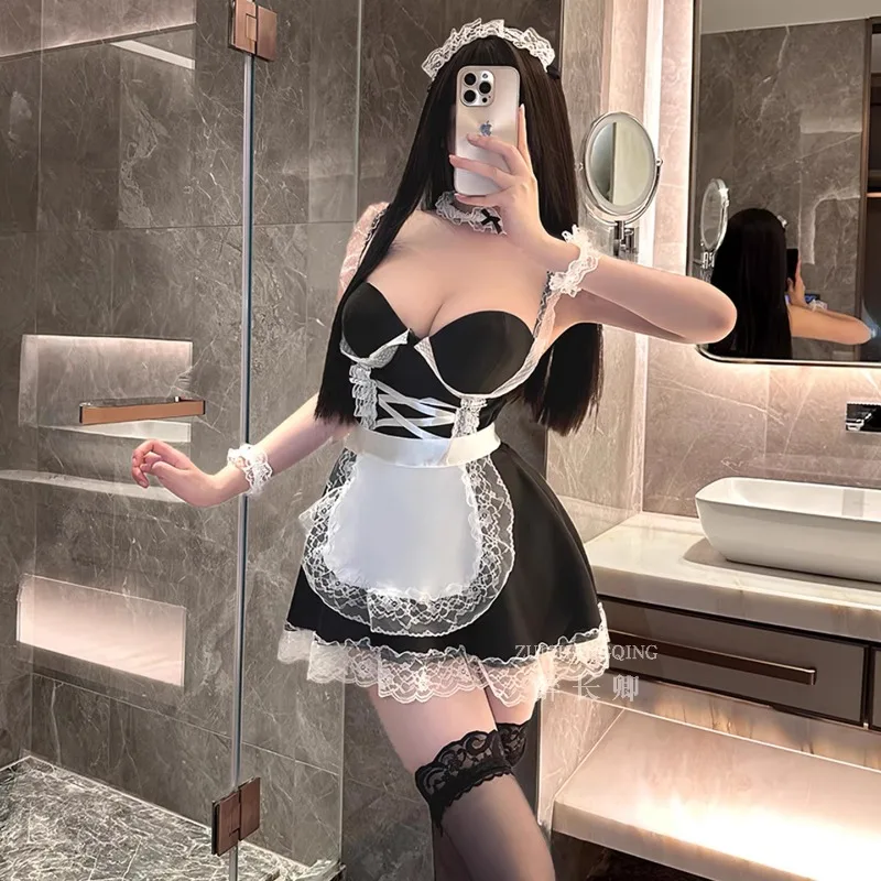 Japanese Lolita Maid Uniform Sexy Lingerie Maid Dress Cosplay Costume Servant Baby Doll Erotic Servant Role Play Cute Temptation
Japanese Lolita Maid Uniform Sexy Lingerie Maid Dress Cosplay Costume Servant Baby Doll Erotic Servant Role Play Cute Temptation