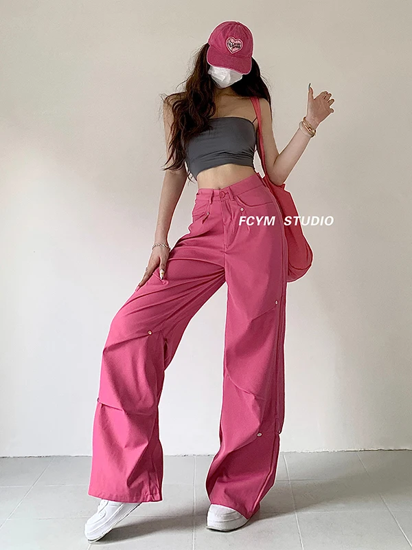 Vintage Low Waist Spice Girl Cargo pants 2023 summer Women's American casual high waist Straight cylinder pants V701
Vintage Low Waist Spice Girl Cargo pants 2023 summer Women's American casual high waist Straight cylinder pants V701