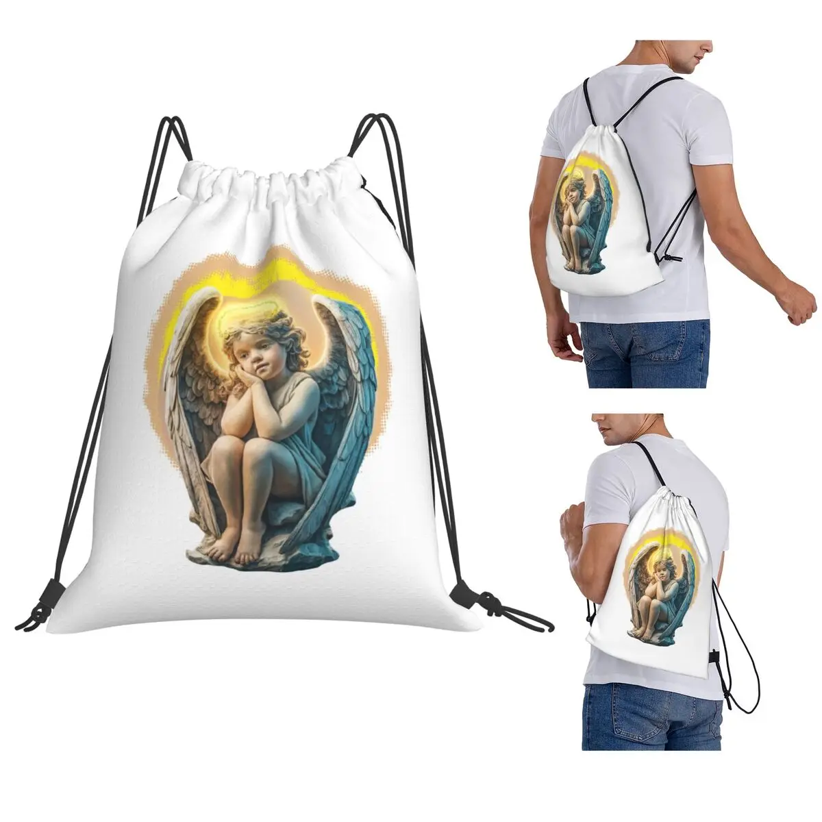 Heavenly Cherub Angel Backpacks Multi-function Drawstring Bags Shoes Bag Book Bags for Travel Students
Heavenly Cherub Angel Backpacks Multi-function Drawstring Bags Shoes Bag Book Bags for Travel Students