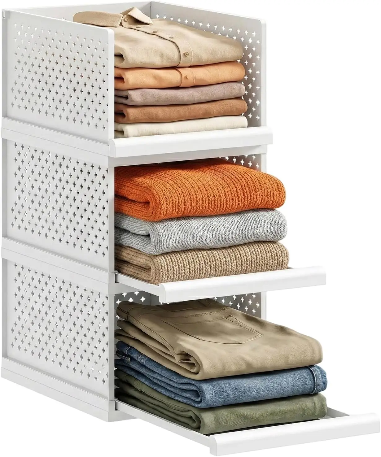 MIUOOPUR New Upgrade 3 Pack Closet Organizers and Storage Basket, Plastic Stackable Storage Drawers
MIUOOPUR New Upgrade 3 Pack Closet Organizers and Storage Basket, Plastic Stackable Storage Drawers