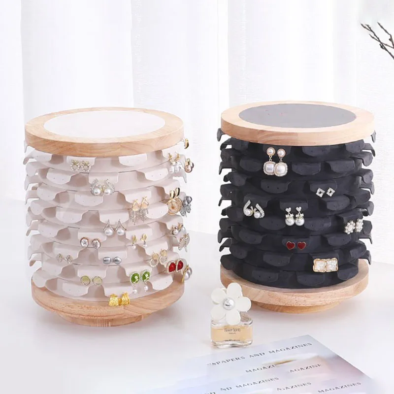 Rotatable Earrings Display Stand Solid Wood Earring Storage Rack Desktop Ear Stud Showcase Shelf Luxury Jewelry Displays Holder
Rotatable Earrings Display Stand Solid Wood Earring Storage Rack Desktop Ear Stud Showcase Shelf Luxury Jewelry Displays Holder