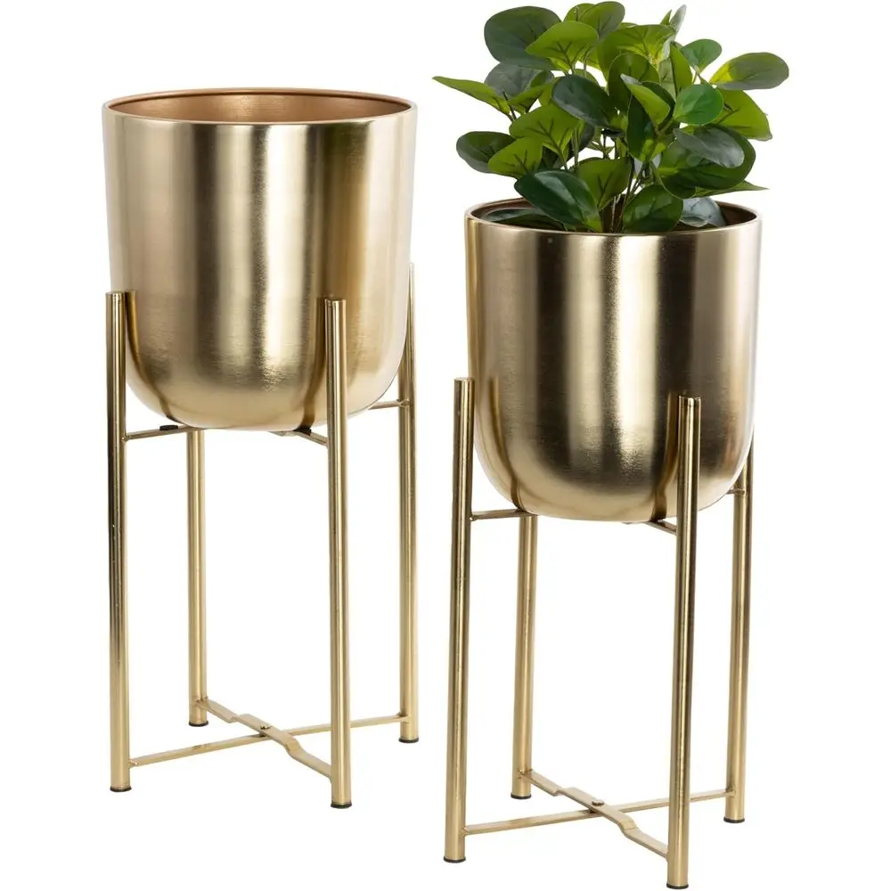 Indoor Outdoor Metal Planter Dome with Removable Stand, Set of 2, 19 & 22H, Gold
Indoor Outdoor Metal Planter Dome with Removable Stand, Set of 2, 19 & 22H, Gold