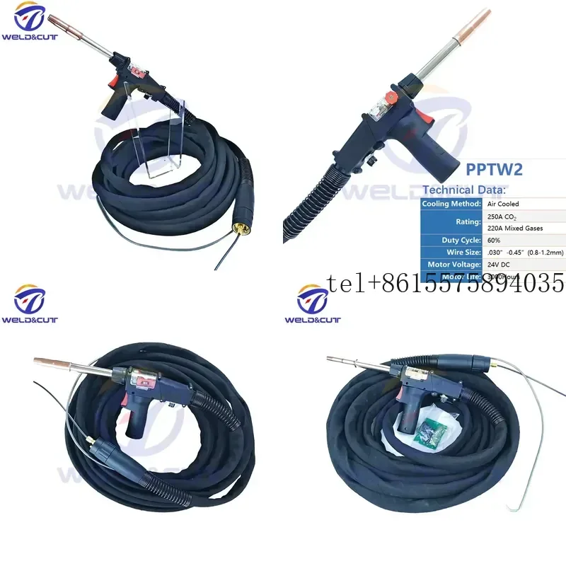 Hot Push Pull Plus MIG Torch PPTW2 24V DC 6meters with Tweco/Mille Connector for Aluminum Welding
Hot Push Pull Plus MIG Torch PPTW2 24V DC 6meters with Tweco/Mille Connector for Aluminum Welding
