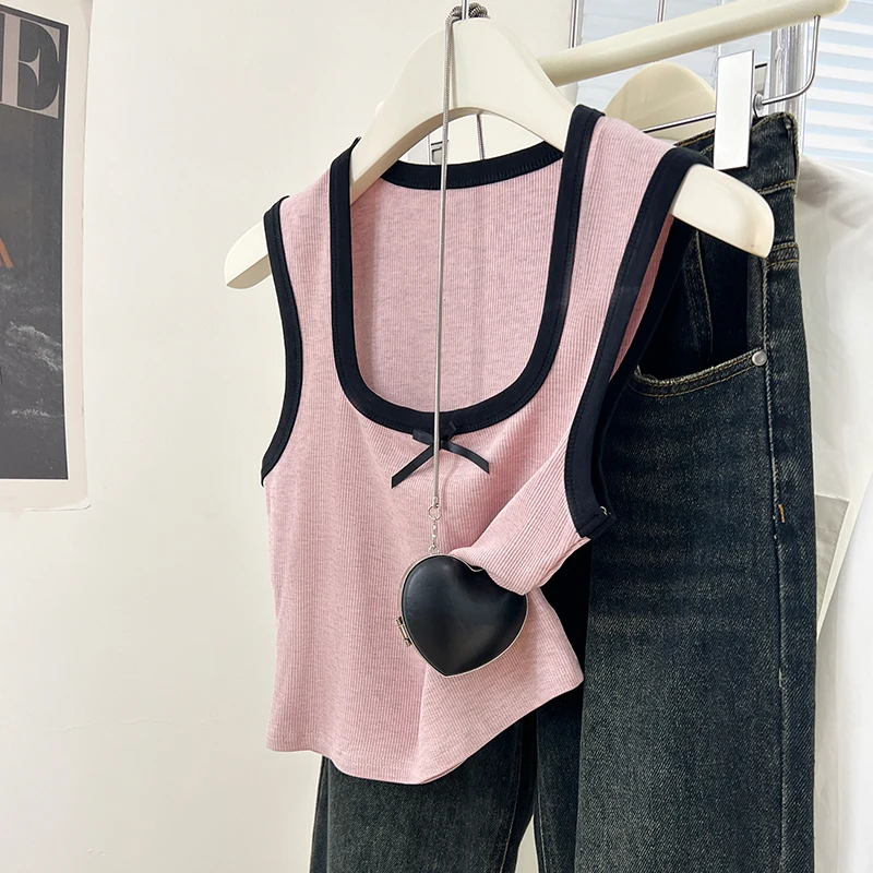 Summer Fashion Square Neck Tank Top Women Chic Design Vest Sweet Sleeveless T-shirt Tops Casual Versatile
Summer Fashion Square Neck Tank Top Women Chic Design Vest Sweet Sleeveless T-shirt Tops Casual Versatile