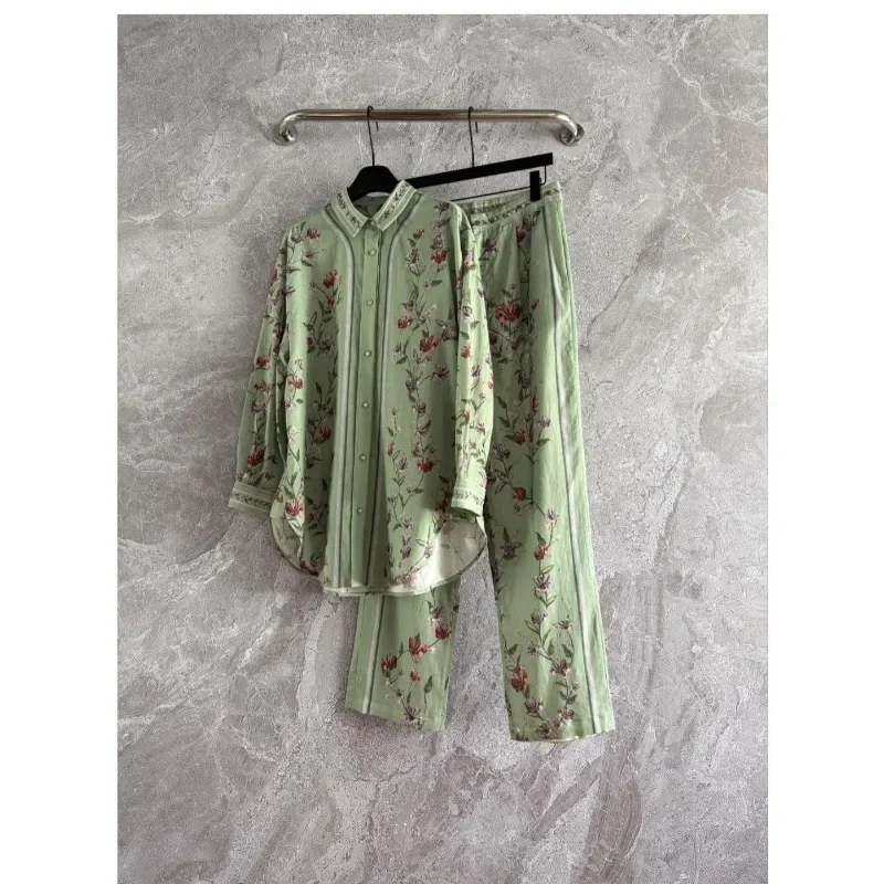Green Gradient Marble Pattern Print Long Sleeve Lapel Blouse Tops and Pants Sets 2025 Cotton
Green Gradient Marble Pattern Print Long Sleeve Lapel Blouse Tops and Pants Sets 2025 Cotton