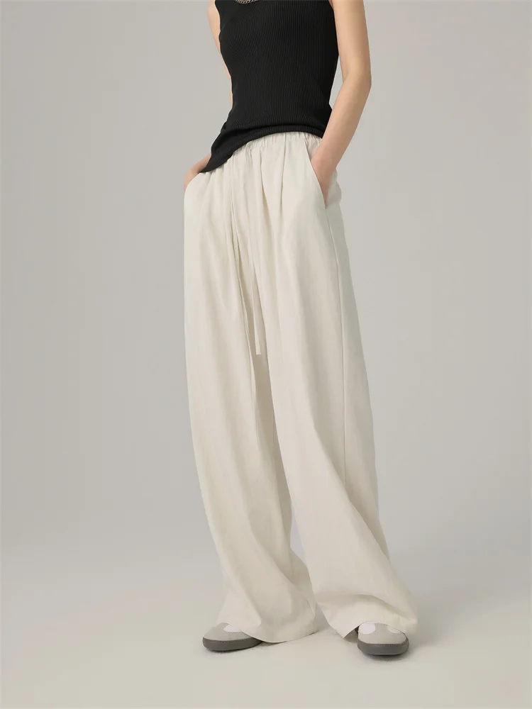 Модные повседневные брюки с завязками, свободного кроя, новинка, универсальные, с высокой талией, широкие штанины, для работы и повседневной носки
Модные повседневные брюки с завязками, свободного кроя, новинка, универсальные, с высокой талией, широкие штанины, для работы и повседневной носки