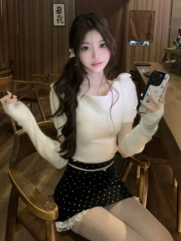 Korean Style Soft Sweater Polka Dot Half Skirt Two-Piece Set Anti-Aging Whole Set of Clothes Spring 2026 Fashion Set for Women
Korean Style Soft Sweater Polka Dot Half Skirt Two-Piece Set Anti-Aging Whole Set of Clothes Spring 2026 Fashion Set for Women
