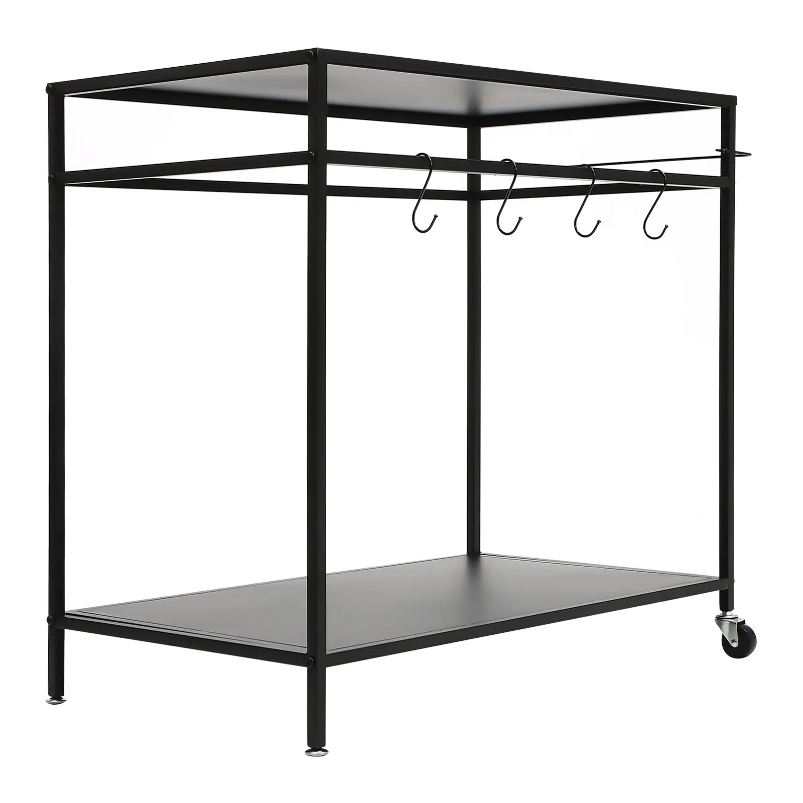 Grill cart table, double shelves, 44.09 lbs per tier, steel frame, 4 hooks, wheels with brakes for easy movement and storage
Grill cart table, double shelves, 44.09 lbs per tier, steel frame, 4 hooks, wheels with brakes for easy movement and storage