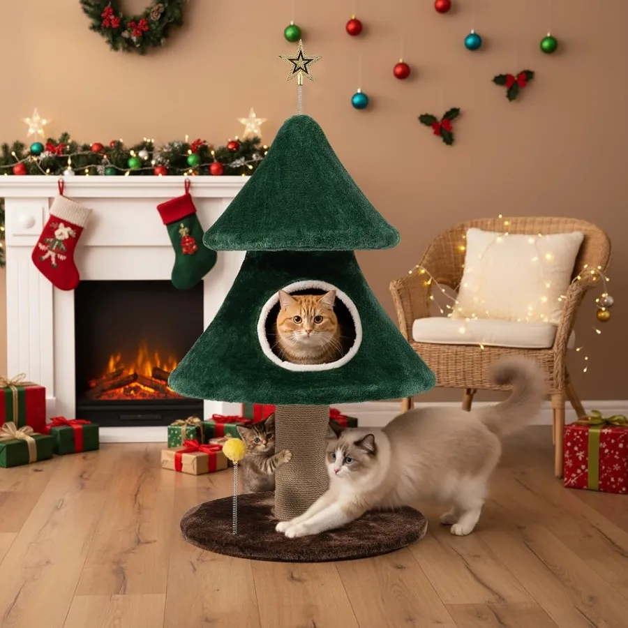 41, высокая рождественская кошачья елка со стабильным дизайном, несколько когтеточек, подарочная коробка в комплекте, идеально подходит для домашних кошек во время Holida
41, высокая рождественская кошачья елка со стабильным дизайном, несколько когтеточек, подарочная коробка в комплекте, идеально подходит для домашних кошек во время Holida