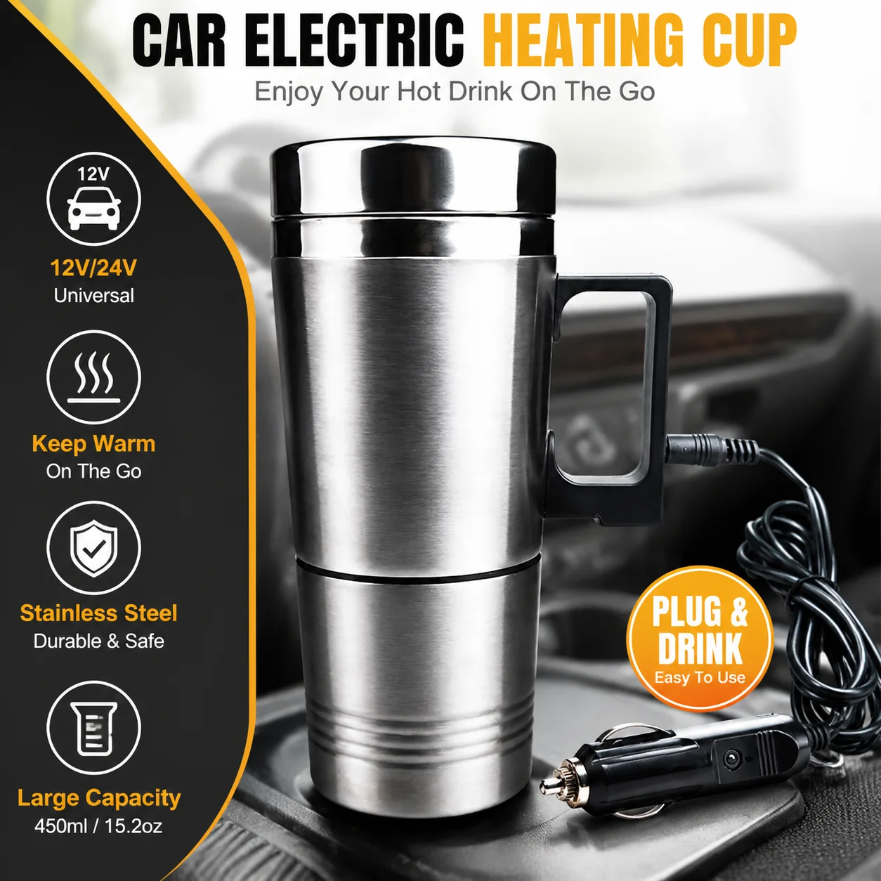 300ml 12V/24V DC Car Heating Cooling Cup Electric Car Kettle Safe Removable Travel USB Heating Cup for Car Winter Accessories
300ml 12V/24V DC Car Heating Cooling Cup Electric Car Kettle Safe Removable Travel USB Heating Cup for Car Winter Accessories