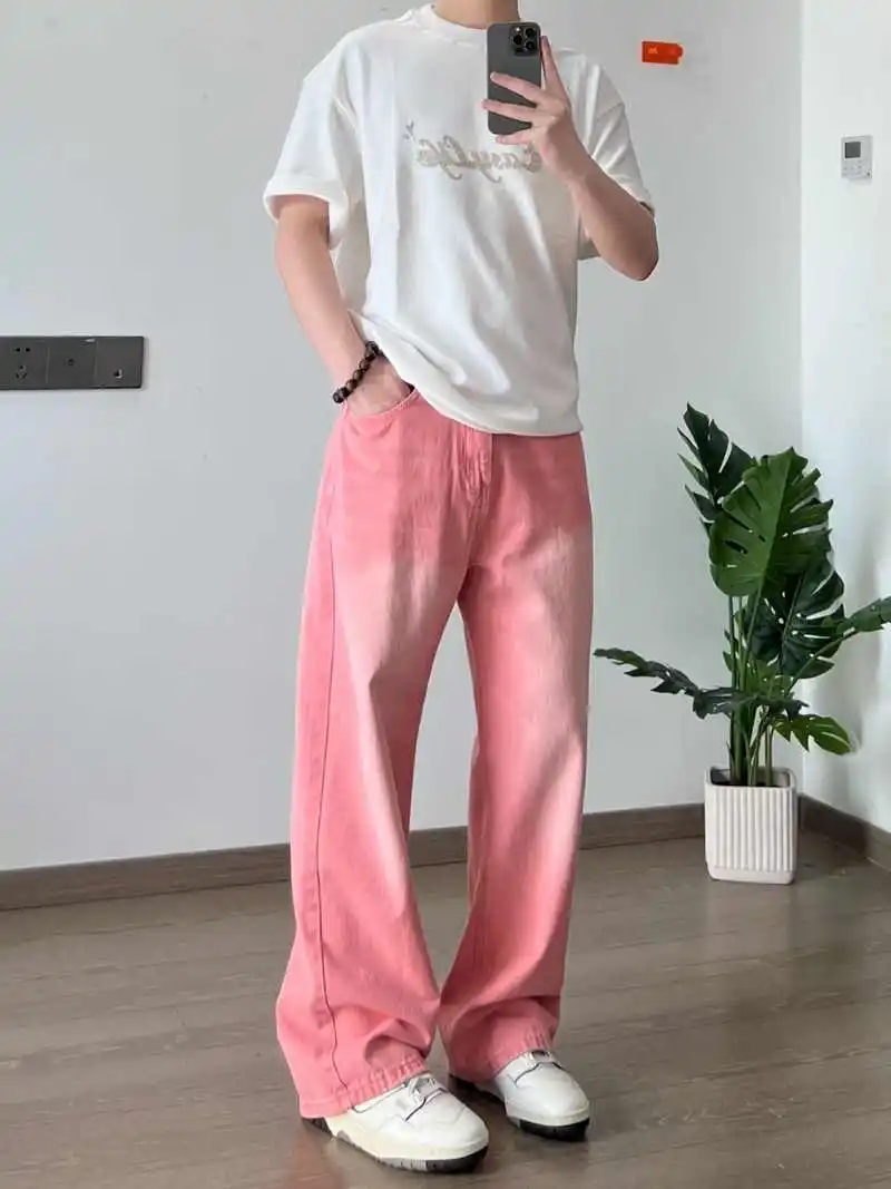 Pink High Waist Women Jeans Vintage Straight Casual Baggy Punk Hip Hop Y2K Street American Wide Leg Female Trouser Denim Pants
Pink High Waist Women Jeans Vintage Straight Casual Baggy Punk Hip Hop Y2K Street American Wide Leg Female Trouser Denim Pants