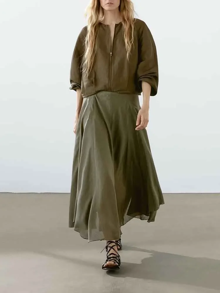 European style new women's clothing fashionable and versatile temperament solid color irregular skirt drape elegant skirt
European style new women's clothing fashionable and versatile temperament solid color irregular skirt drape elegant skirt