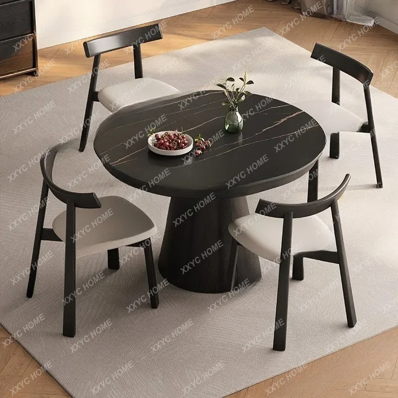 Household small apartment folding dining table solid wood table black walnut retractable round table
Household small apartment folding dining table solid wood table black walnut retractable round table
