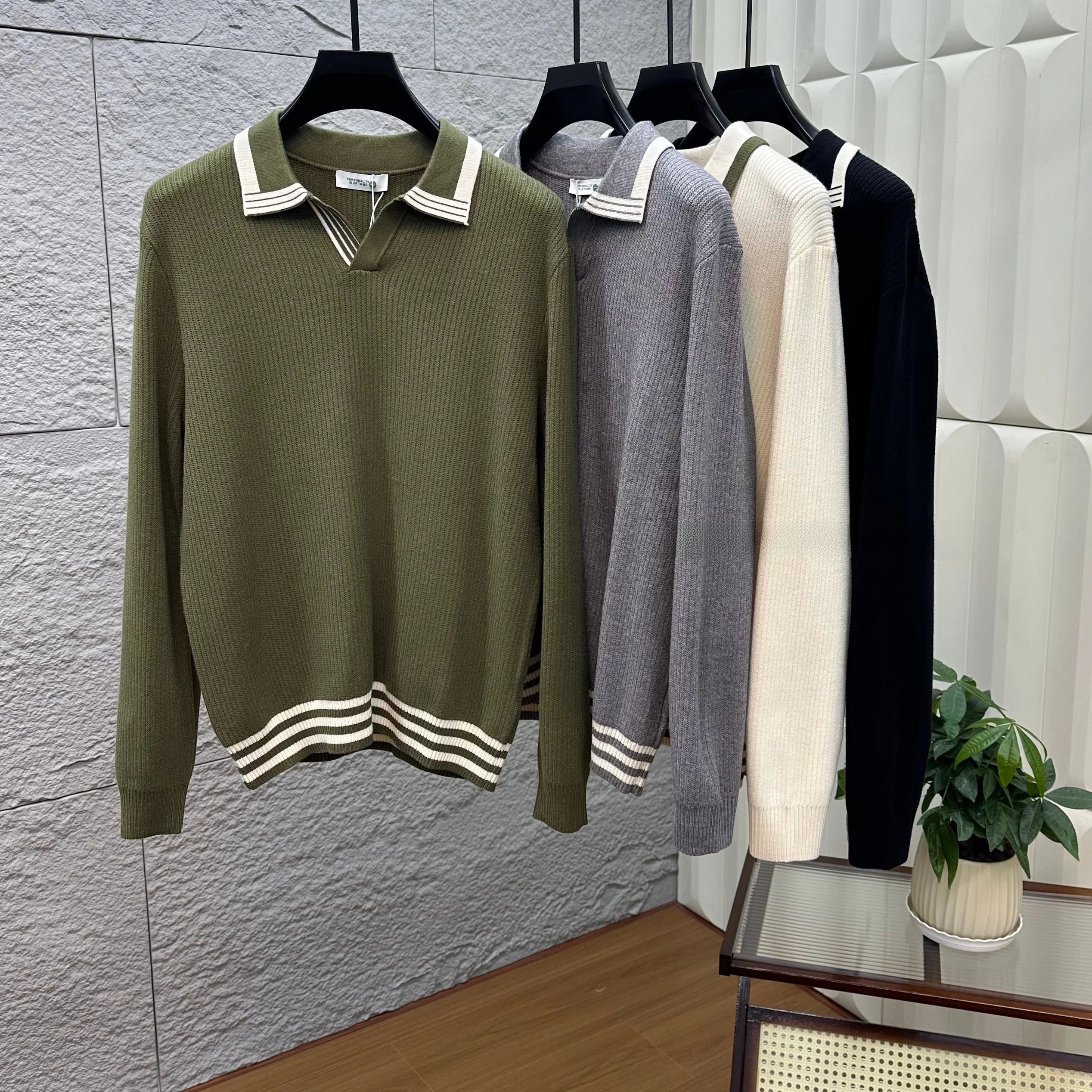 American Sle Casual Color Blo Stripe Men's Knitwear Comfortable Skin-friendly Collar Long Sve Thermal Sweater
American Sle Casual Color Blo Stripe Men's Knitwear Comfortable Skin-friendly Collar Long Sve Thermal Sweater