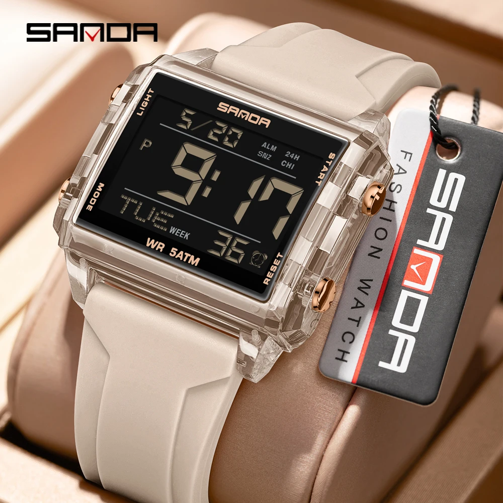 SANDA 6275 Design Sports Watch For Men Women LED Backlight Male Wristwatch Mens Woman Digital Watches Waterproof Trend Rectangle
SANDA 6275 Design Sports Watch For Men Women LED Backlight Male Wristwatch Mens Woman Digital Watches Waterproof Trend Rectangle