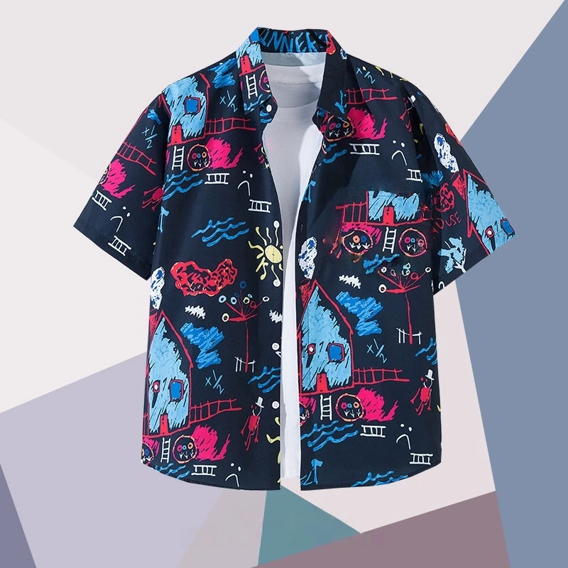 Tropical Floral Print Hawaiian Shirt for Boys and Girls, Summer Casual Short Sleeved Button Up Beach Shirt
Tropical Floral Print Hawaiian Shirt for Boys and Girls, Summer Casual Short Sleeved Button Up Beach Shirt