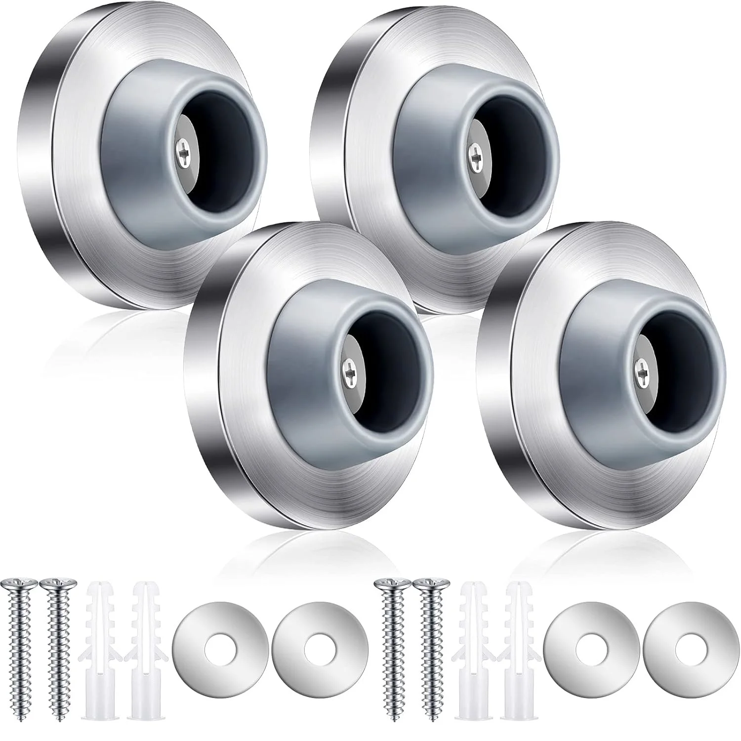100Pcs Concave Wall Door Stopper Door Bumper Stainless Steel Wall Protector Flush Bumper with Grey Rubber Concave Knob Cover
100Pcs Concave Wall Door Stopper Door Bumper Stainless Steel Wall Protector Flush Bumper with Grey Rubber Concave Knob Cover