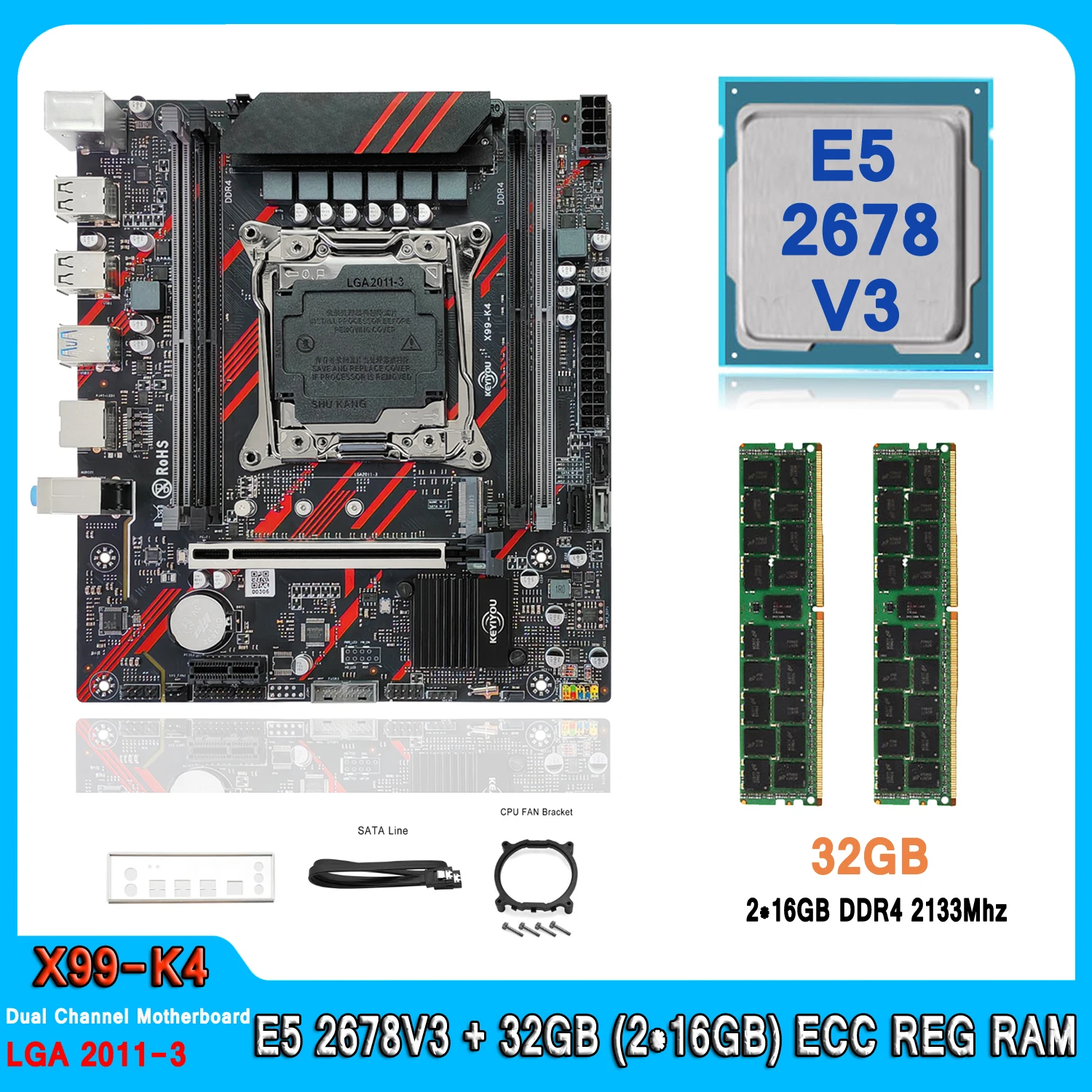 Комплект материнской платы X99 LGA2011-3 Набор процессоров Intel Xeon E5 2678V3 ECC DDR4 32 ГБ (2*16 ГБ) Оперативная память M.2 NVME M-ATX E5 2678 V3 Set
Комплект материнской платы X99 LGA2011-3 Набор процессоров Intel Xeon E5 2678V3 ECC DDR4 32 ГБ (2*16 ГБ) Оперативная память M.2 NVME M-ATX E5 2678 V3 Set