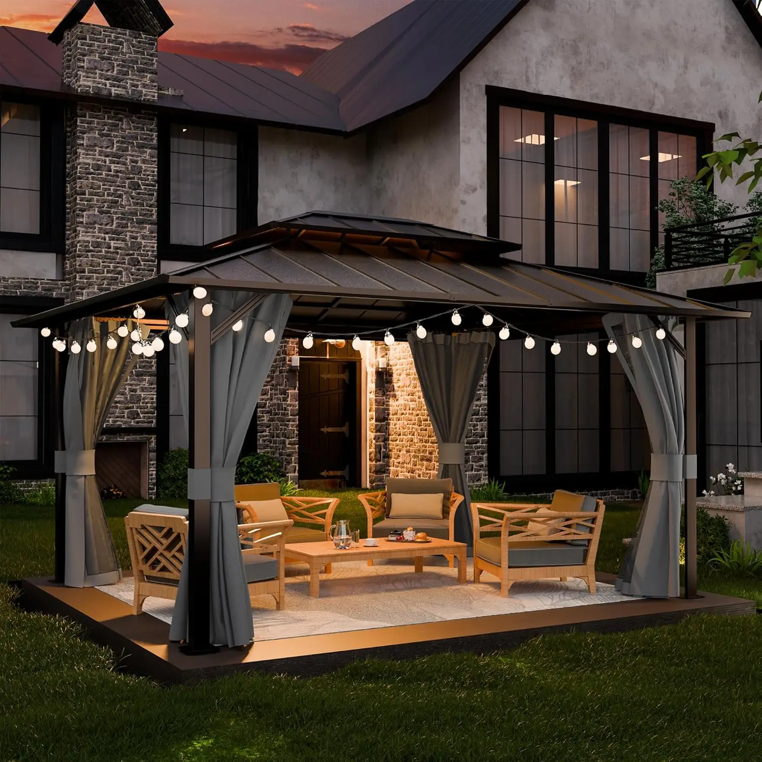 Hardtop Gazebo, Aluminum Frame with Double Galvanized Steel Roof, Hard Top Patio Outdoor Metal Gazebos,, Customized
Hardtop Gazebo, Aluminum Frame with Double Galvanized Steel Roof, Hard Top Patio Outdoor Metal Gazebos,, Customized