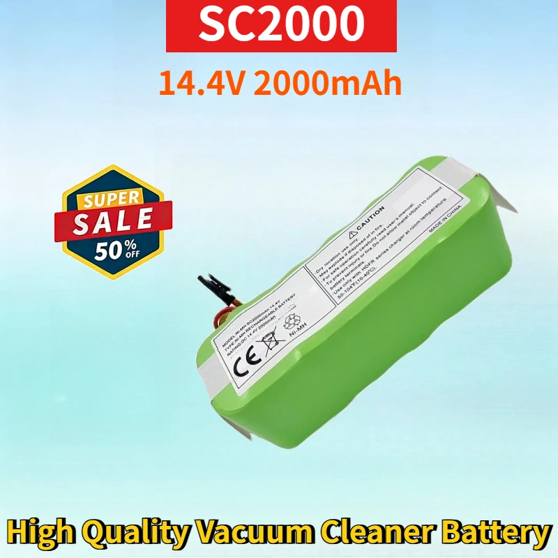 Newest SC2000 14.4V 2000mAh Ni-MH Rechargeable Battery Pack for Vacuum Cleaner High Quality Vacuum Cleaner Replacement Battery
Newest SC2000 14.4V 2000mAh Ni-MH Rechargeable Battery Pack for Vacuum Cleaner High Quality Vacuum Cleaner Replacement Battery