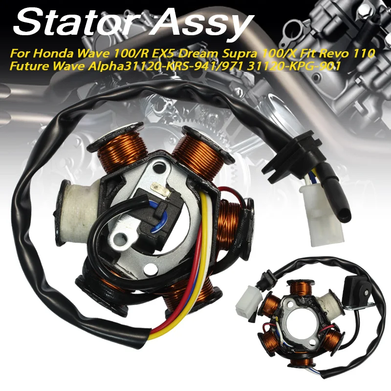 Stator Assy Generator Magnet Coil For Wave 100 100R EX5 Dream 100 Supra 100 X 100 Legenda Fit Revo 110 Future 1 Wave Alpha
Stator Assy Generator Magnet Coil For Wave 100 100R EX5 Dream 100 Supra 100 X 100 Legenda Fit Revo 110 Future 1 Wave Alpha