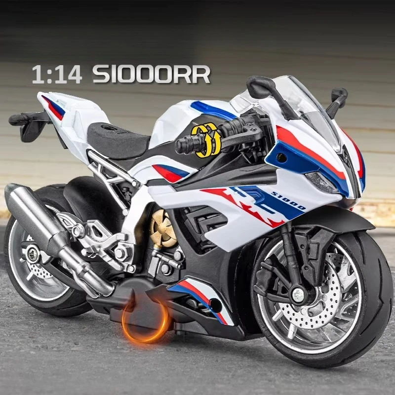 1:14 S1000RR V4S H2R R1250RT Motorcycle Alloy Sound Light Pull Back Model Simulation Motorcycle Gift Toy Collection Ornament
1:14 S1000RR V4S H2R R1250RT Motorcycle Alloy Sound Light Pull Back Model Simulation Motorcycle Gift Toy Collection Ornament
