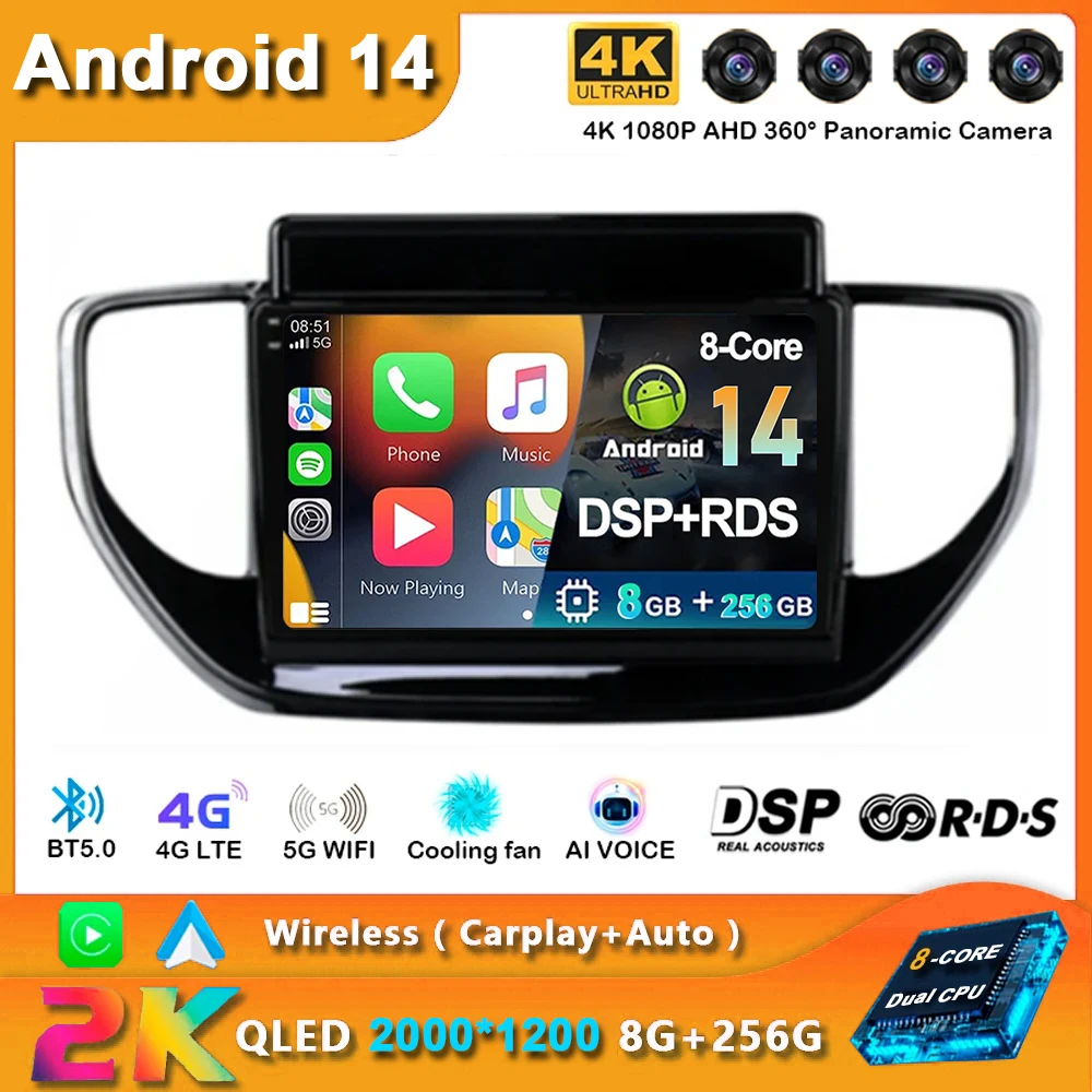 Android 14 Carplay Car Radio For Hyundai Solaris 2 II 2020 2021 Navigation Multimedia Player Stereo WiFi+4G BT DVD DSP 360Canera
Android 14 Carplay Car Radio For Hyundai Solaris 2 II 2020 2021 Navigation Multimedia Player Stereo WiFi+4G BT DVD DSP 360Canera