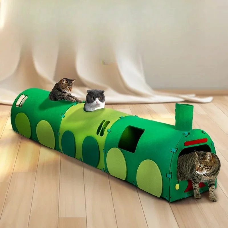 Cat tunnel cat scratching board self-hi toy green leather train channel drilling corrugated non-woven claw car cat nest
Cat tunnel cat scratching board self-hi toy green leather train channel drilling corrugated non-woven claw car cat nest