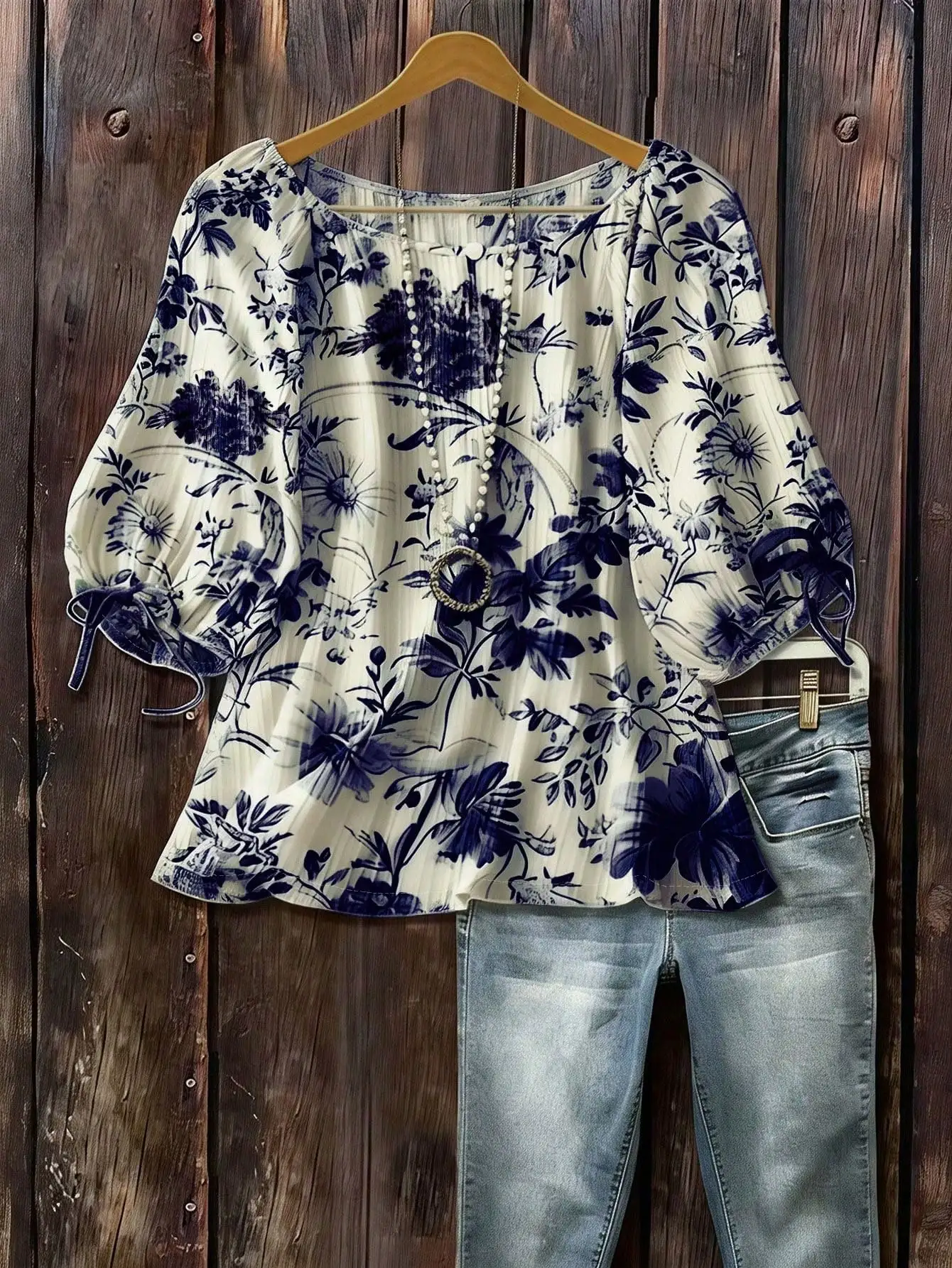 Women Casual Floral Print Blouse With Bow Tie Puff Sleeve
Women Casual Floral Print Blouse With Bow Tie Puff Sleeve