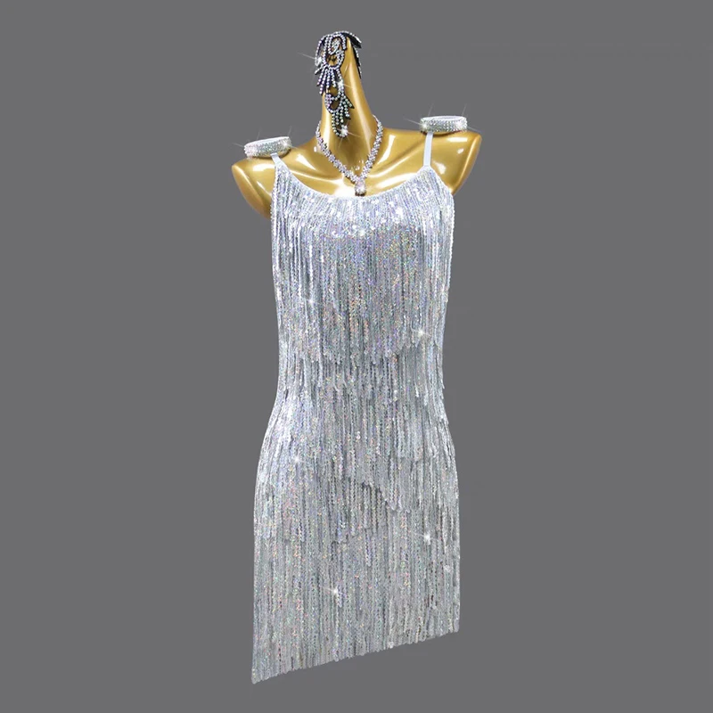 Children'S Ballroom Dance Competition Costume Girls Full Sequins Latin Dance Fringed Dress Kids Professional Dancewear SL12659
Children'S Ballroom Dance Competition Costume Girls Full Sequins Latin Dance Fringed Dress Kids Professional Dancewear SL12659