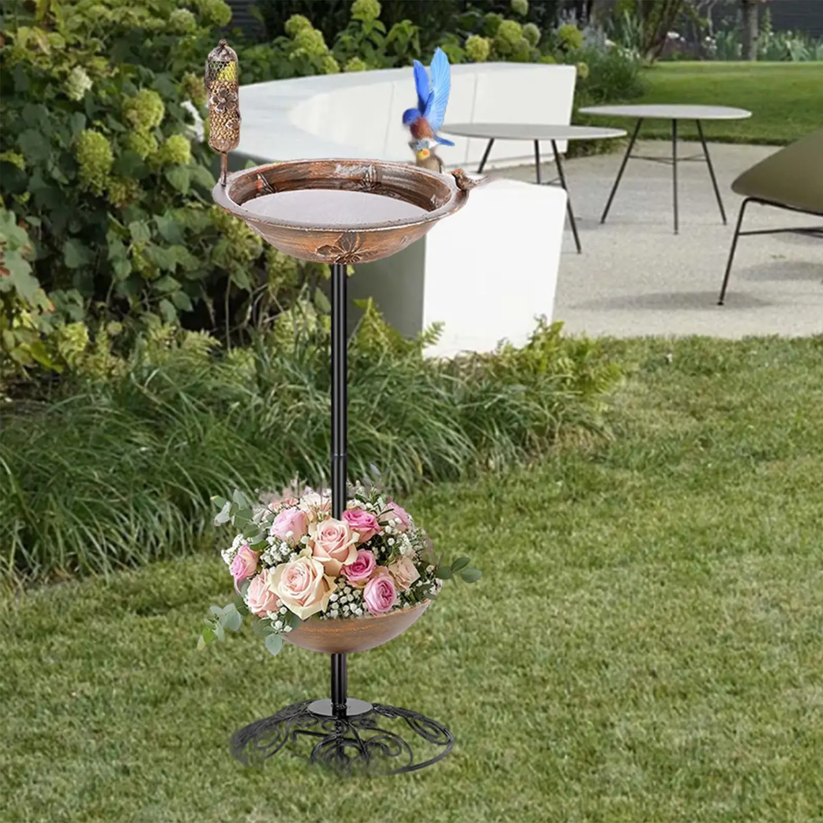 Outdoor Garden Bird Bath Stable Multifunctional Strong Load Bearing with Metal Stake Birdfeeder for Lawn Patio Outside Yard Farm
Outdoor Garden Bird Bath Stable Multifunctional Strong Load Bearing with Metal Stake Birdfeeder for Lawn Patio Outside Yard Farm