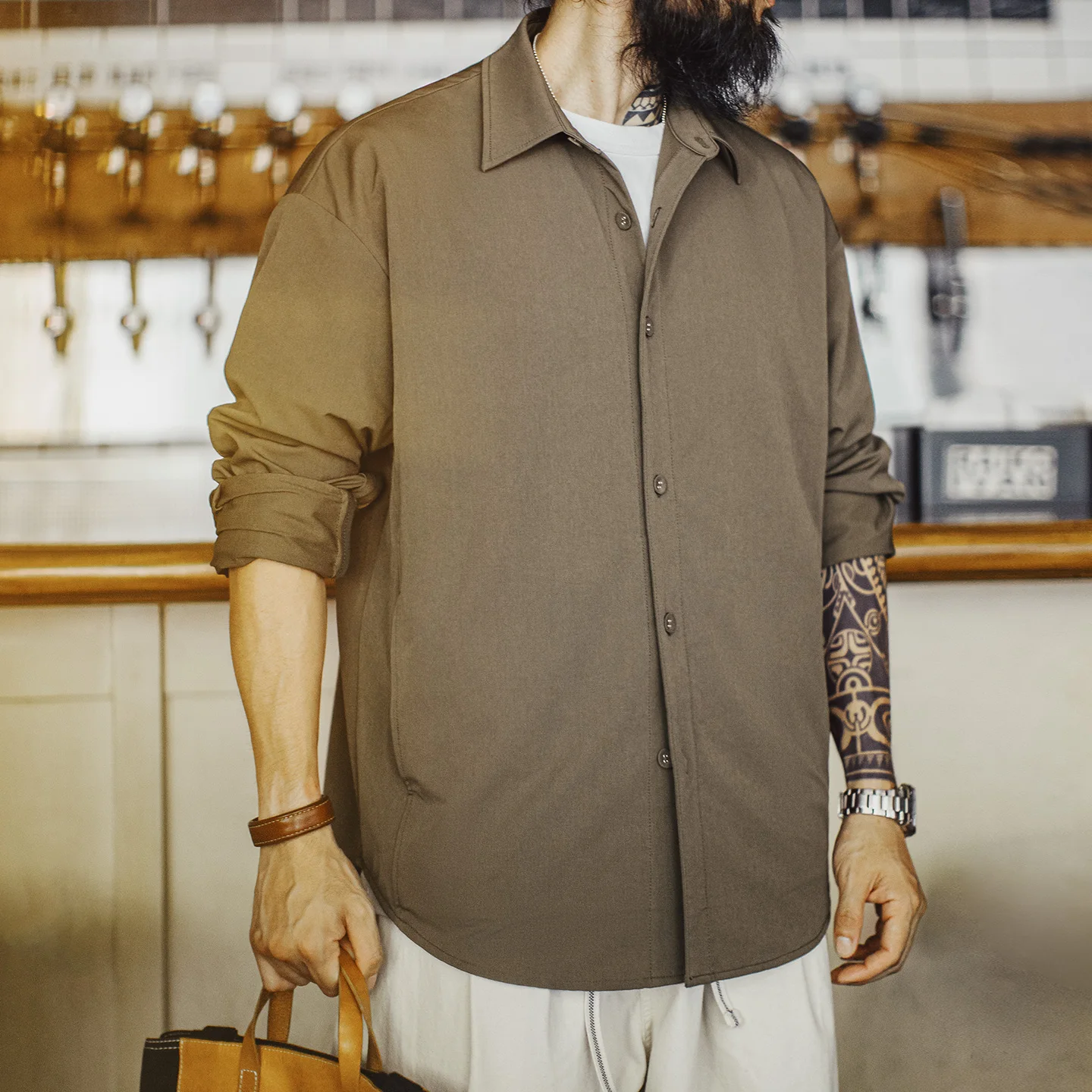 Maden Men's Vintage Safari Shirt Turn-Down Collar Long Sleeve Overshirt with Elbow Patches Single-Breasted Casual Spring Blouse
Maden Men's Vintage Safari Shirt Turn-Down Collar Long Sleeve Overshirt with Elbow Patches Single-Breasted Casual Spring Blouse