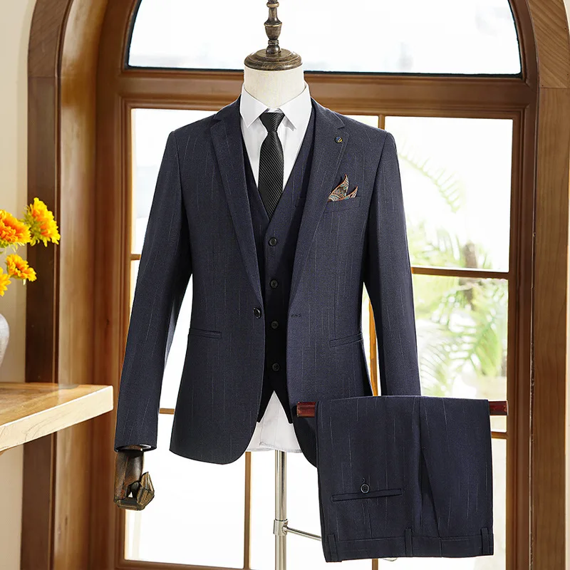 080110 Men's Italian business casual Korean slim fit professional formal wedding suit three piece suit
080110 Men's Italian business casual Korean slim fit professional formal wedding suit three piece suit