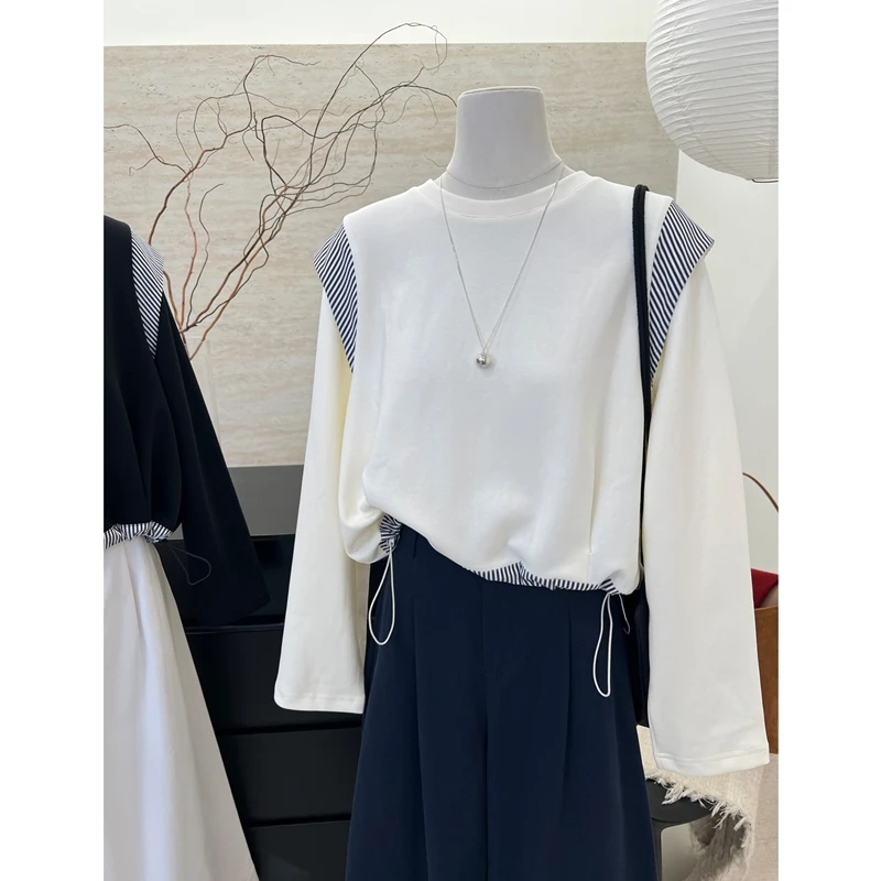 Loose Fit Long Sleeve round Neck Sweatshirt Women's plus Size Color Block Design Comfortable Slimming Top Korean Style
Loose Fit Long Sleeve round Neck Sweatshirt Women's plus Size Color Block Design Comfortable Slimming Top Korean Style