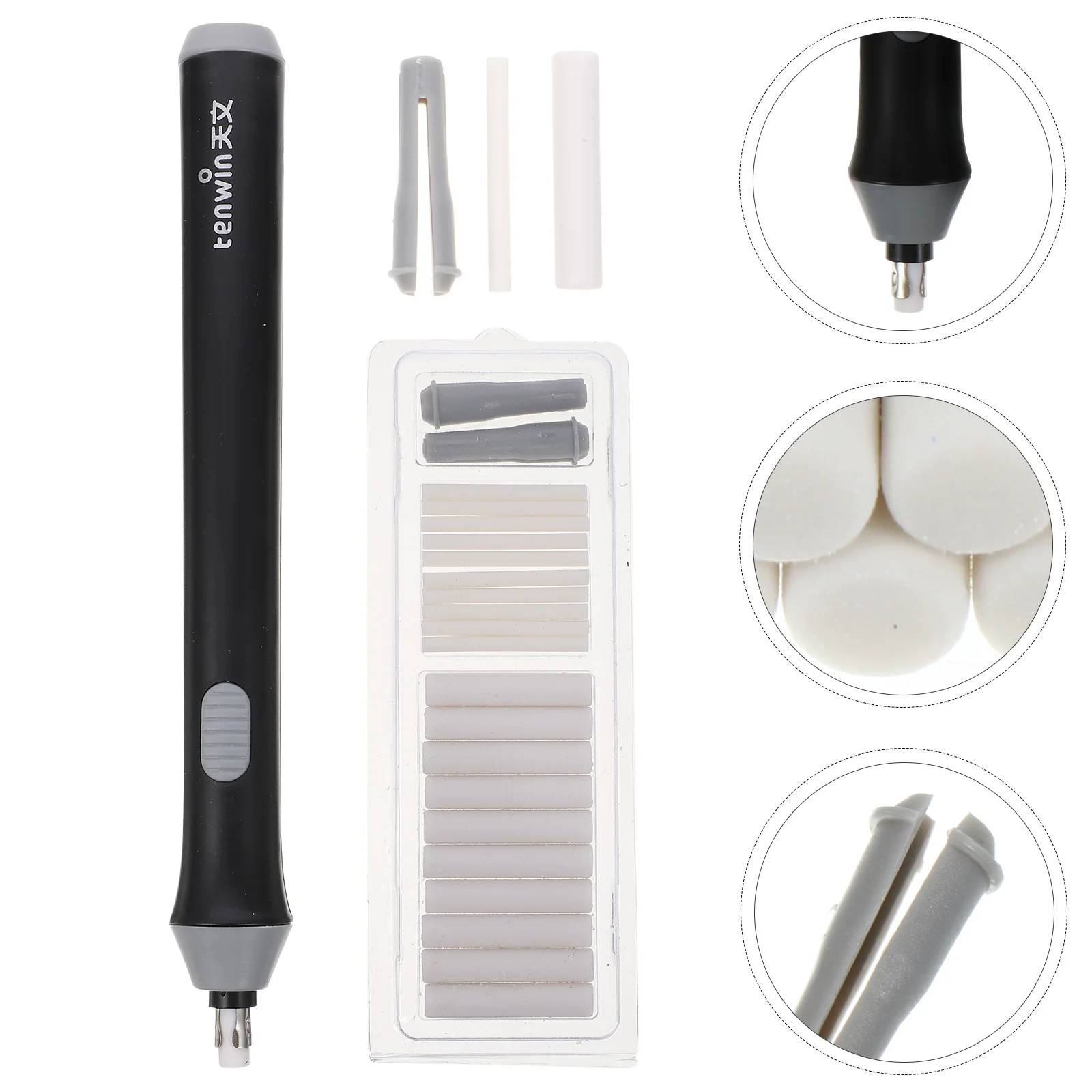 Electric Eraser Auto Black ABS Student Stationery Lightweight Portable Sketch Modification Tool for Kids Students Painters
Electric Eraser Auto Black ABS Student Stationery Lightweight Portable Sketch Modification Tool for Kids Students Painters