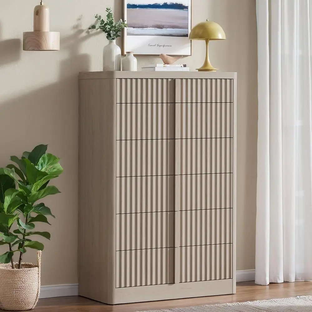 48 Tall 6 Drawer Chest with Solid Wood Handles, Curved Profile Design, White Alder Wood Storage Organizer for Bedroom, Living Ro
48 Tall 6 Drawer Chest with Solid Wood Handles, Curved Profile Design, White Alder Wood Storage Organizer for Bedroom, Living Ro